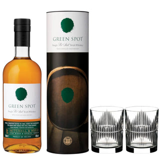 Green Spot Whiskey & Riedel Shadows Whisky Tumblers