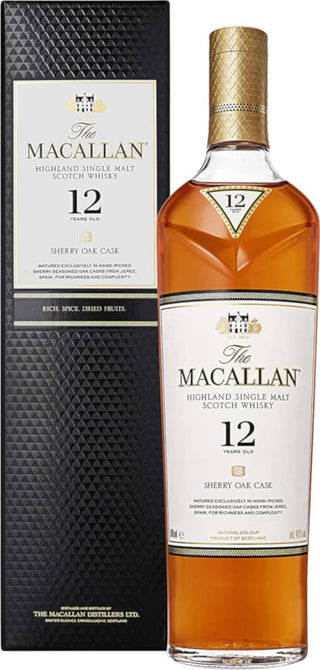 Macallan 12 year old Sherry Oak Cask Highland Single Malt Scotch Whisky