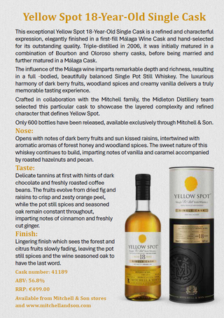 Yellow Spot Single Cask 18 Year Old