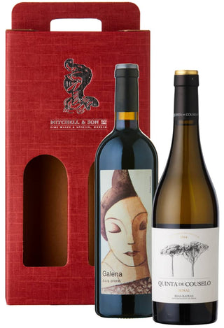 Spectacular Spain Wine Gift Set - Galena Priorat & Quinta de Couselo Rosal Albariño in a red gift carton
