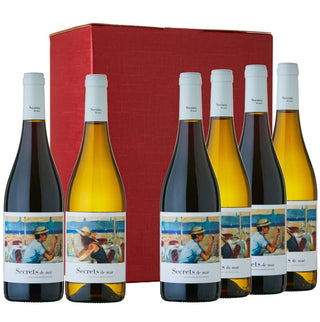 Spanish Superstars wine gift set: Secrets de Mar red and white in a 6 bottle red gift carton