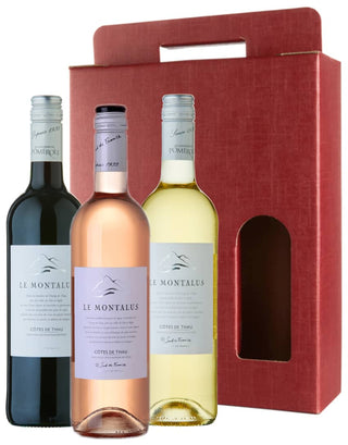 Feeling France-y: Le Montalus Red, White and Rose Wine Gift Set in a red gift carton