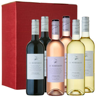 Feeling France-y: Le Montalus Red, White and Rose Wine Gift Set in a 6 bottle red gift carton
