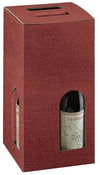 4 Bottle Gift Carton - Red with windows | Wine Gift Packaging