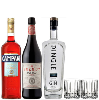 The Perfect Negroni Pack | Campari, Dingle Gin, Lustau Vermut Rojo and Riedel Neat Glasses