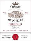 Chateau de Nivelle 2015 Bordeaux front label